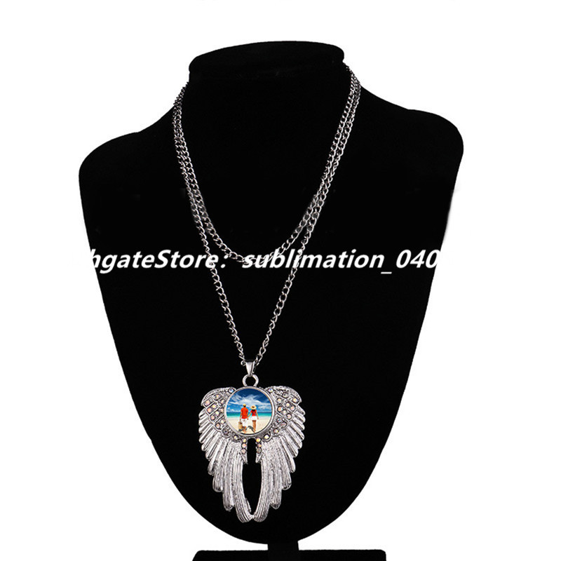 

Sublimation Hot Transfer Printing Jewelry Necklace Blank Couple Charms Pendant with Snap Button and Aluminum Sheet