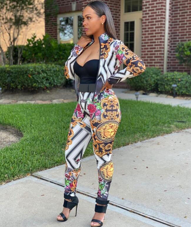 

Casual Tracksuit Letter Print Outdoor Sport Top Pants Two Pieces Sets Women Workout Long Sleeve Stripe Lounge Designers Clothes, Multi