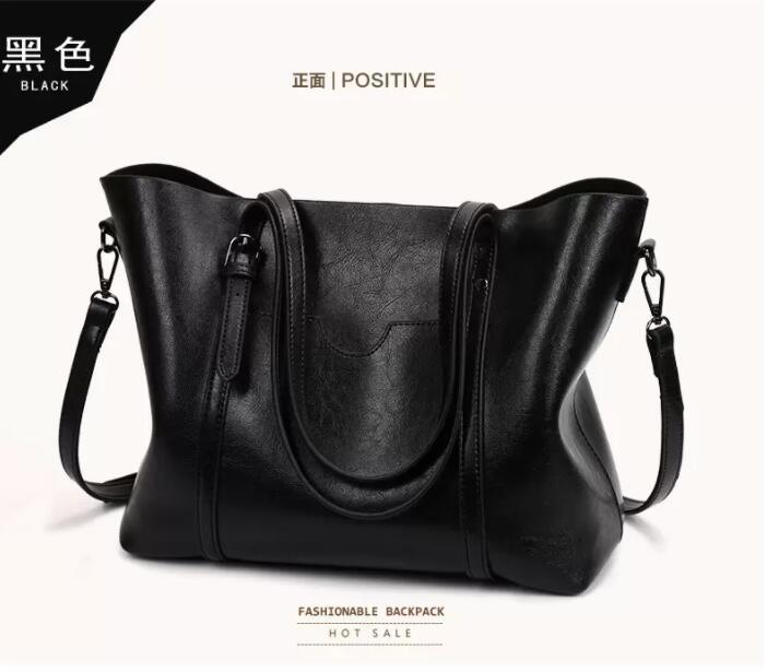 

Women Handbags Purses Leather Shoulder Bags Large Capacity Totes Bag Casual High Quality Handbag Purse black