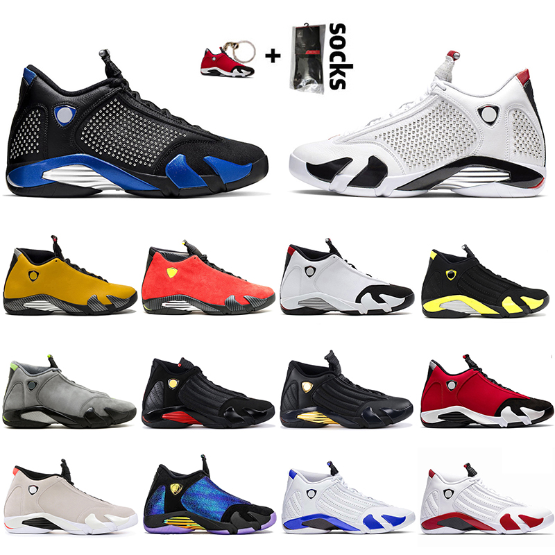 

Jumpman 14 Men Basketball Shoes Hyper Royal University Gold Gym Red Blue Thunder Trainers 14s SPM Black Toe White Mens Sports Sneakers With Box, Bubble packaging bag