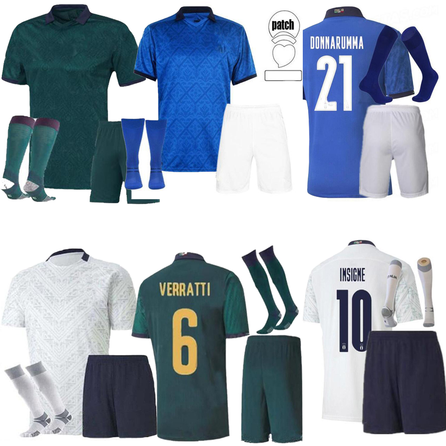 

2021 ITALY Soccer Jerseys adult Kids kit Uniform Sets 20 21 Italia BONUCCI INSIGNE JORGINHO Shirts ITALIAN Football Kits, Black