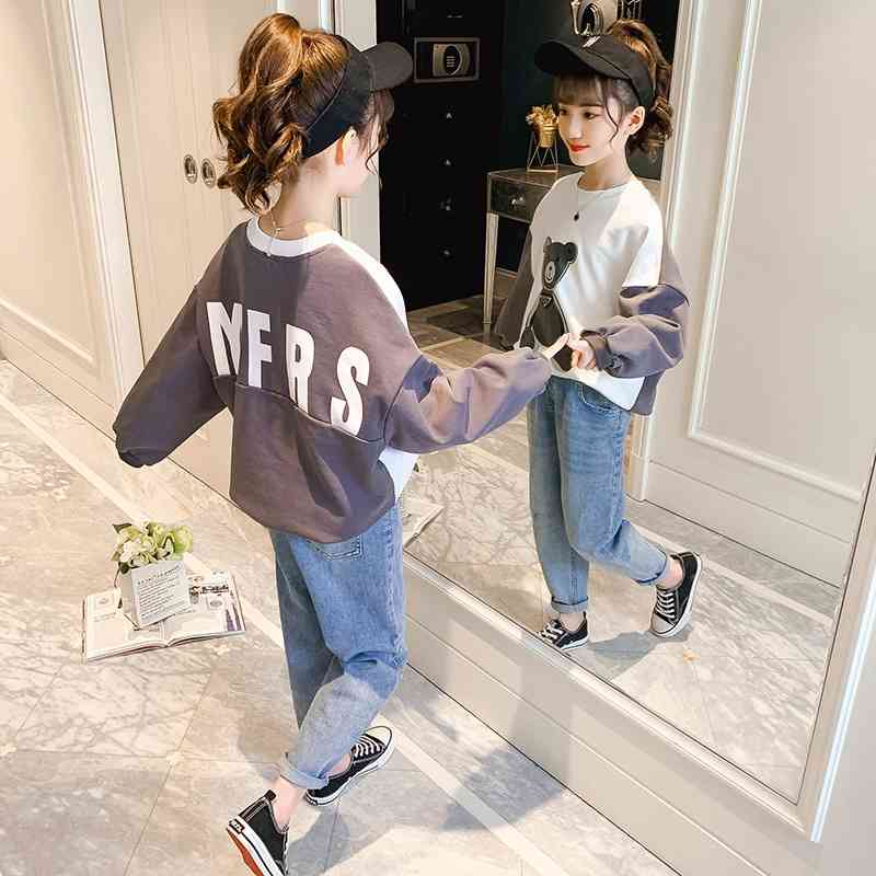 

Children's girls' spring clothing 2021 new foreign style fashionable sports suit big children's net red sweater two