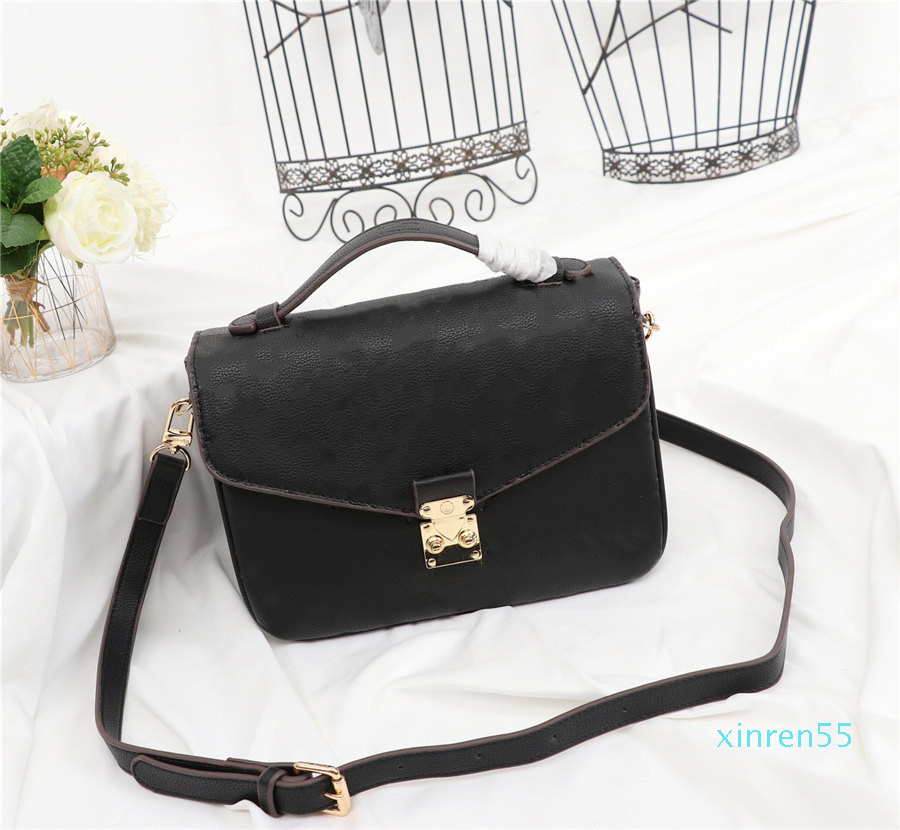 

Classic woman bags high quality leather Handbag fashion retro ladies one-shoulder messenger Luxurys Designers handbags bag portable, Blue leather embossing