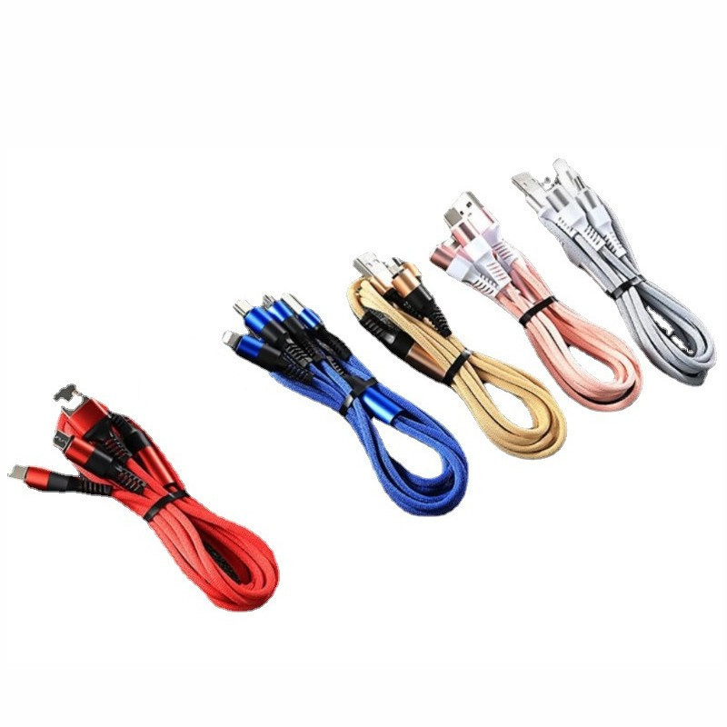 

3 In 1 Micro Cables Type C Charger Cable Multi Port Multiple Charging Cord Mobile Phone Wire, Black