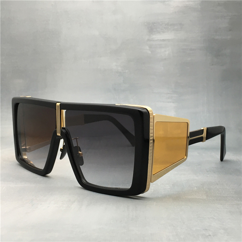 

Fashion designer 107B Wonder boy II sunglasses for men square shape punk lens Hemming glasses Classic Vintage style top quality Anti-Ultraviolet come with box