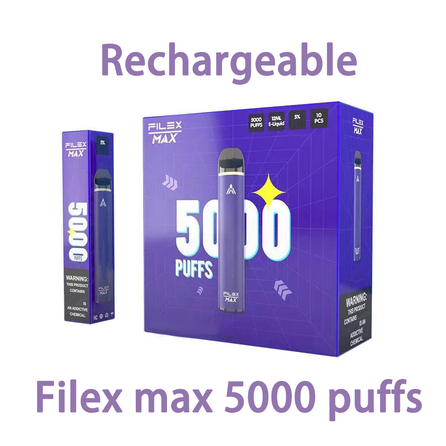 

Original Filex Max Rechargeable Disposable kit E-cigarette Device 950mAh Battery empty 12ml With security code Vape Pen 5000 puffs VS flum f