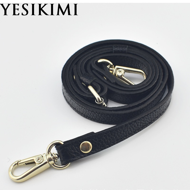 

DIY Adjustable Genuine Leather Long Bag Strap 1.2*120CM Replacement Bag Accessories Gold Buckle Bag Belt