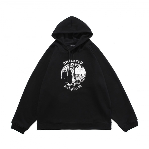 

Men Women Hoodies Raf Simons High Street OS Wind Dark Loose Hoodie Sweater Long Sleeve Kanye Cotton, Black