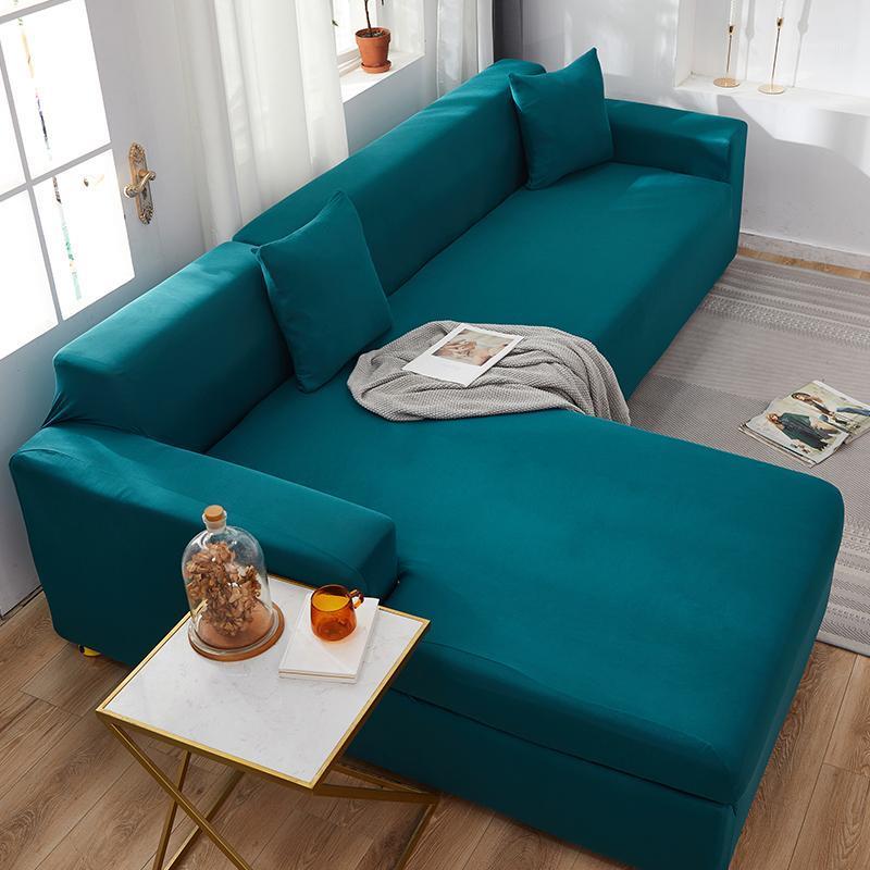 

Chair Covers Solid Color Corner Sofa For Living Room Elastic Spandex Slipcovers Couch Cover Stretch Towel L Shape Need Buy 2piece