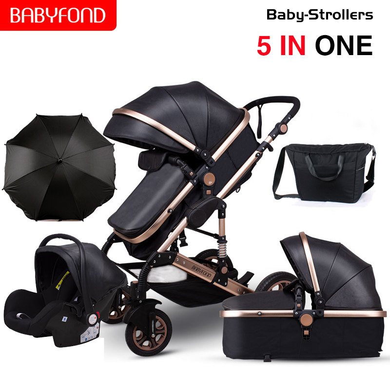 

Baby Stroller 3 in1,Babyfond High Landscape Stroller With Car Seat Aluminum Frame Two-Way Folding Carriage For Newborn,EU No Tax