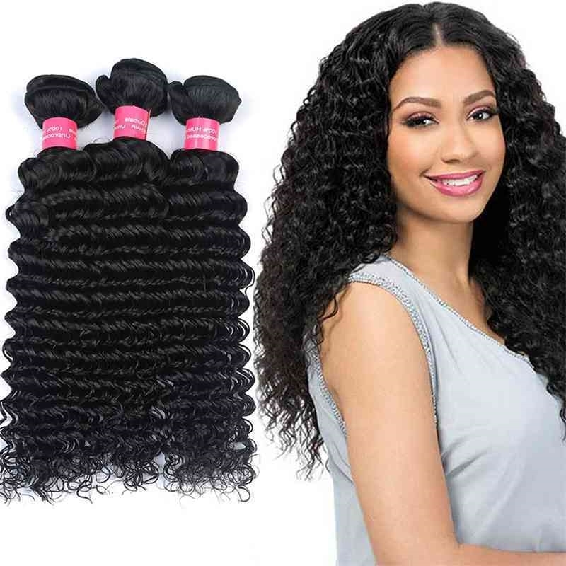

curtain Brazilian real wig deep wave 7ahuman hair bundles, 8inch