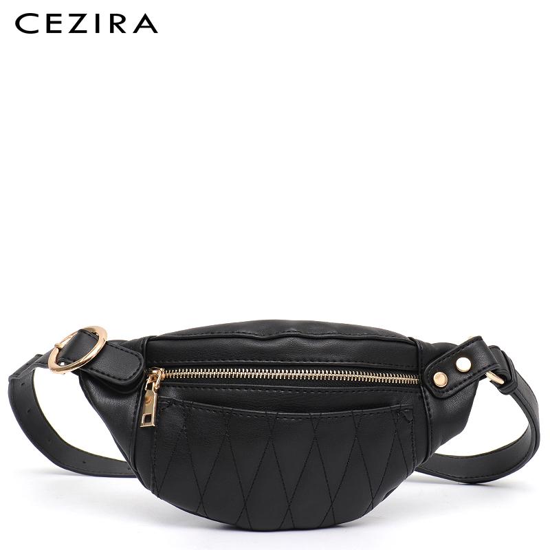 

Luxury Quilted PU Vegan Leather Waist Pack Women Fashion Zipper Shell Chest Shoulder Bags Female Daily Crossbody Handbags, Black