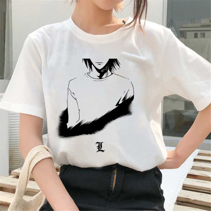 

Women's T-Shirt Japanese Anime Death Note Women T Shirt Kawaii Summer Tops Unisex Cartoon Graphic Tees Manga L Girls Fashion Tshirts Female, Dm0613