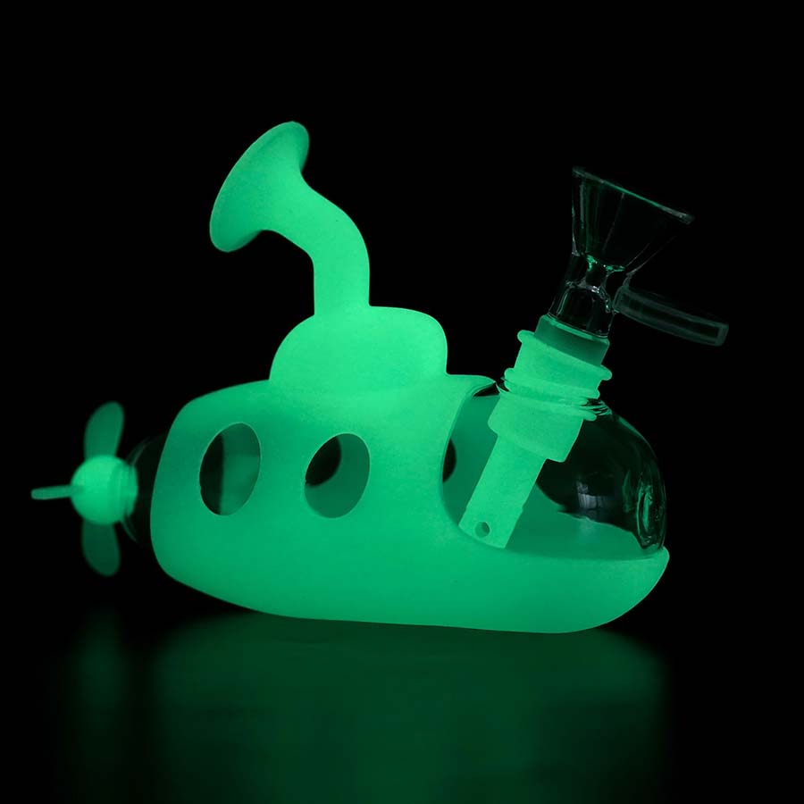 

Submarine style hookahs silicone glass visible smoking water bong pipe shisha
