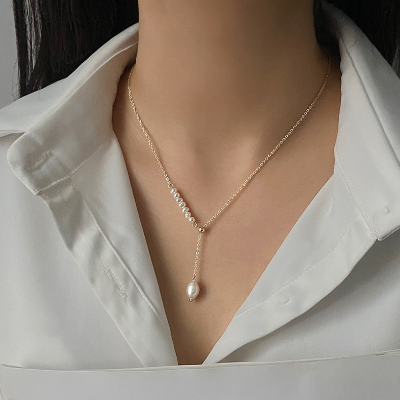 

Luxury niche baroque pearl necklace female natural freshwater jewelry