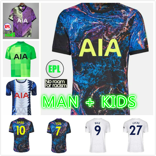 

21 22 BALE REGUILON Max Soccer Jerseys KANE SON NDOMBELE 2021 2022 LUCAS DELE LO CELSO MEN+KIDS KIT Football Shirt, Kids size