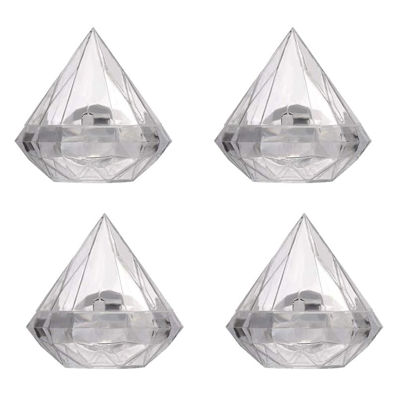 

Gift Wrap 12PCS Transparent Diamond Shape Candy Box Wedding Favor Boxes Party Clear Plastic Container Home Decor