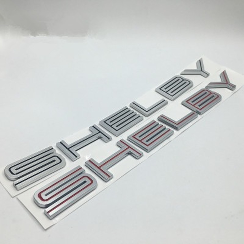 

3D Black ABS SHELBY logo rear trunk Emblem front Badge Sticker car styling for super snake COBRA Mustang GT350 GT500