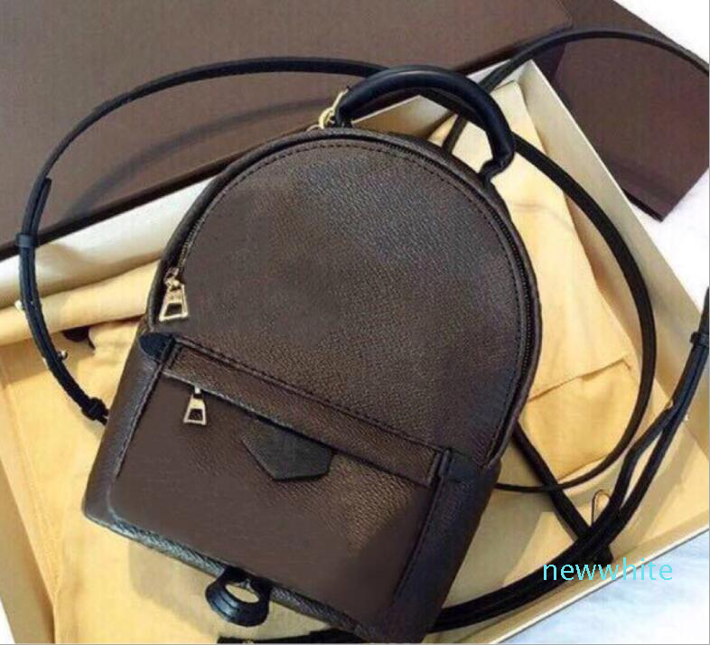 

Designer-High Quality Fashion Pu Leather PALM SPRINGS Mini Size Women Bag School Bags Backpacks Style Spring Lady backpack Travel HandBag, Black grid