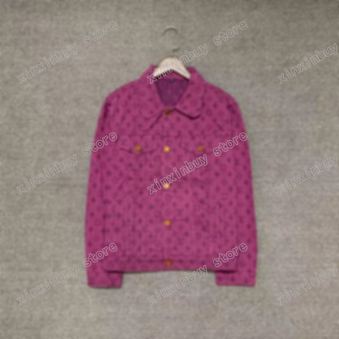 

21ss mens women designers denim Jackets paris Jacquard letter fabric clothes streetwear Coats Outerwear long sleeve men Clothing purple black blue M-2XL, L01