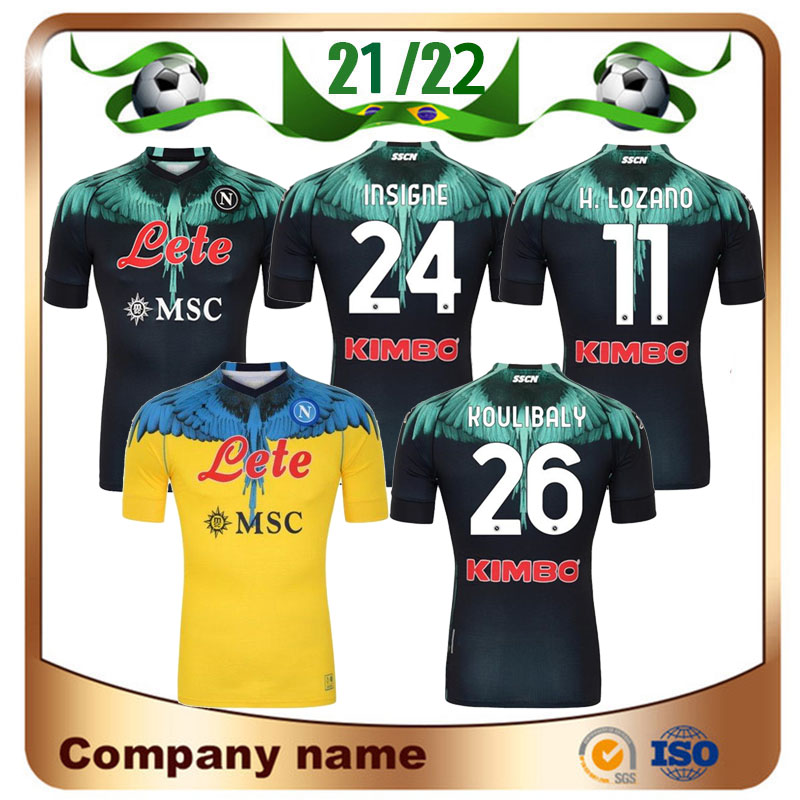 

21/22 Special edition Napoli soccer jersey 2021 OSIMHEN MERTENS INSIGNE KOULIBALY football shirts maradona MILIK H.LOZANO uniforms, Black;yellow
