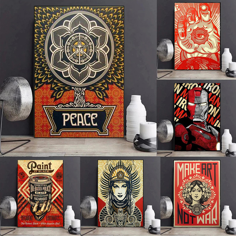 

Make Art Not a War Pop Art Retro Poster Oil Painting on Canvas Mural Mural Living Room Decoration Painting