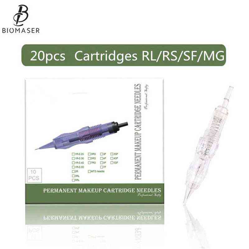 

Biomaser 20Pcs Screw Cartridges Needles Permanent Makeup Machine Professional Needles for Specify Machine 1R,2R,3RL,5RL 3RS 211224