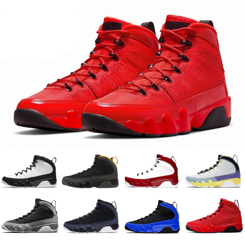 

Jumpman 9 OG 9s men Basketball Shoes Particle Grey Chile Gym Red Motorboat Black White UNC Racer Photo University Gold Blue JBC mens trainers Sports Sneakers, Color#8