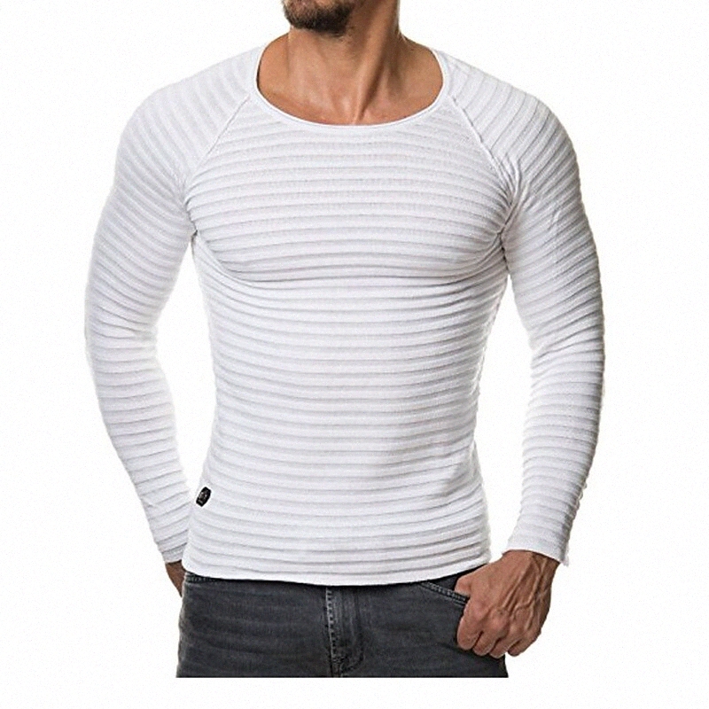 T-shirt pour hommes Couleur solide Col Couleur Casual Daily Manches à manches longues Mode légère Grand et grand Vert Blanc Black X1DK #