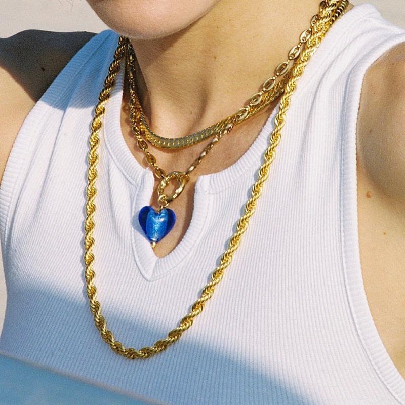 Pendant Necklaces Timeless Wonder Glam Pig Nose Chain Glass Heart Necklace Women Jewelry Punk Ins Trendy Boho Designer Party Kpop Gift 2551-image-699056898