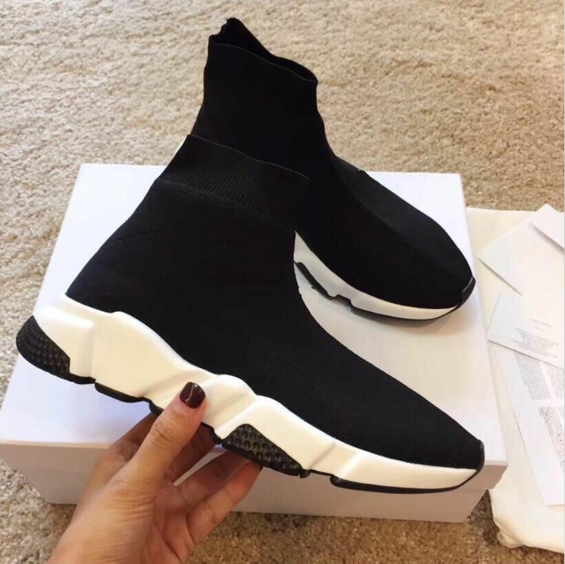 

classic luxurys designers top quality balencaiga balanciaga balenciaca guccy shoe shoes for mens and womens Elastic textiles sneakers with box,dust bags, With box and dust bags