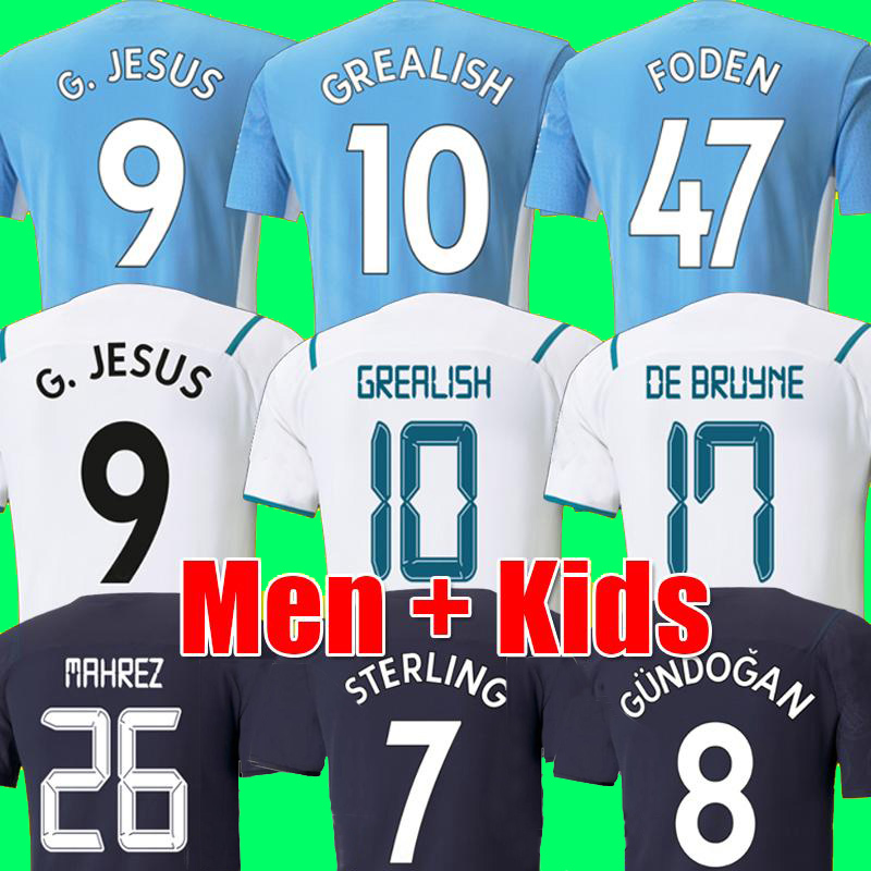 

21 22 SOCCER JERSEYS GREALISH STERLING MANS CITIES MAHREZ G.JESUS fans player version DE BRUYNE FODEN 2021 2022 football tops shirts + kids kit sets uniform Boys youth, Home kids