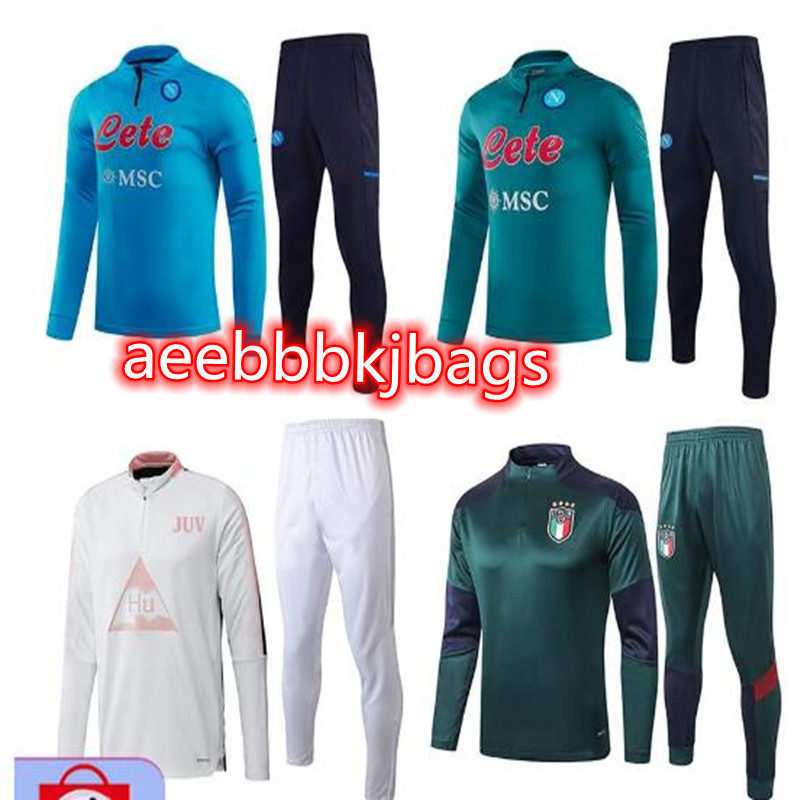 

2022 2021 Napoli Men Soccer Tracksuits Maillot Foot Survetement Training Suits 20 21 Football Kit Chandal Italy Long Sleeve Jogging, Black