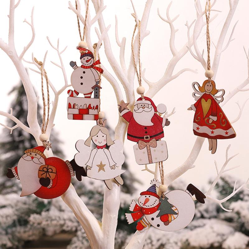 

Christmas Decorations Angel Pendants Xmas Tree Wooden Craft For Home DIY Year 2021 Kids Gifts