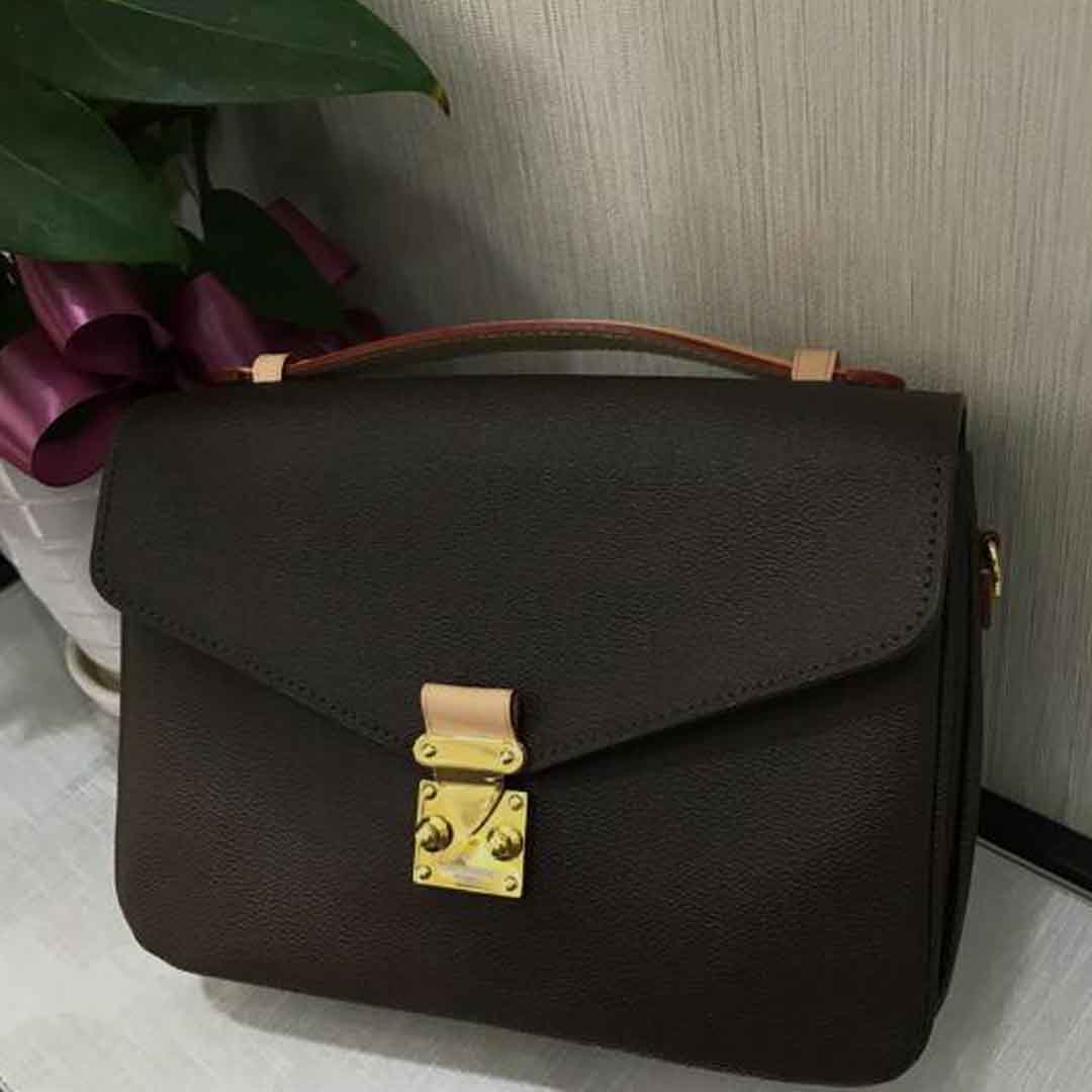 

Shoulder Bag Woman Sale Discount Quality Metis Handbag Genuine leather handle brand designer floral letters checkers plaid