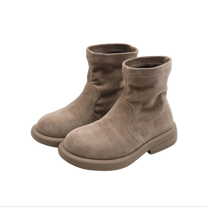 

Boots Girls' 2021 Autumn Children Shoes Rubber Sole Non-slip Breathable Fashion Princess Kids Size 26-37, Black;grey