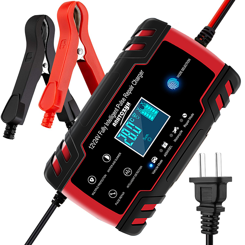 

Charging Units Full Automatic Car Battery Charger To 12V 24V 8AIntelligent Fast Power Wet Dry Lead Acid AGM Digital LCD Display