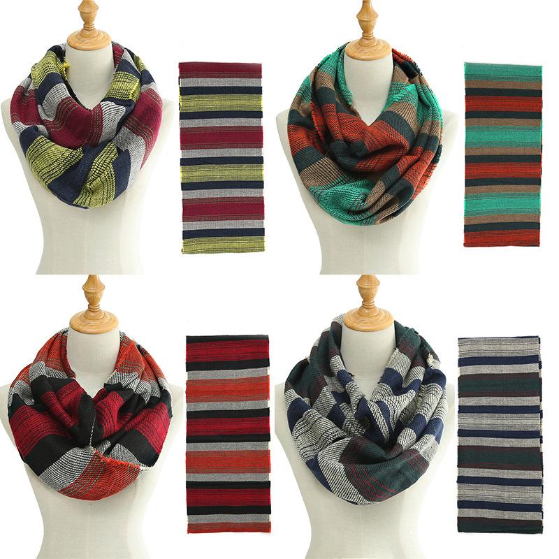 

Scarves Knitted Winter Scarf Ring Warm Neck Headband Women Gradient Fashion Thick Soft Long Snood Collar Color Cashmere