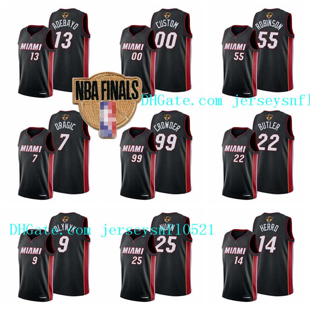 

2020 Finals Bound Mens Miami nba Heat women youth Jimmy 22 Butler Tyler 14 Herro Bam 13 Adebayo black red Basketball Jerseys