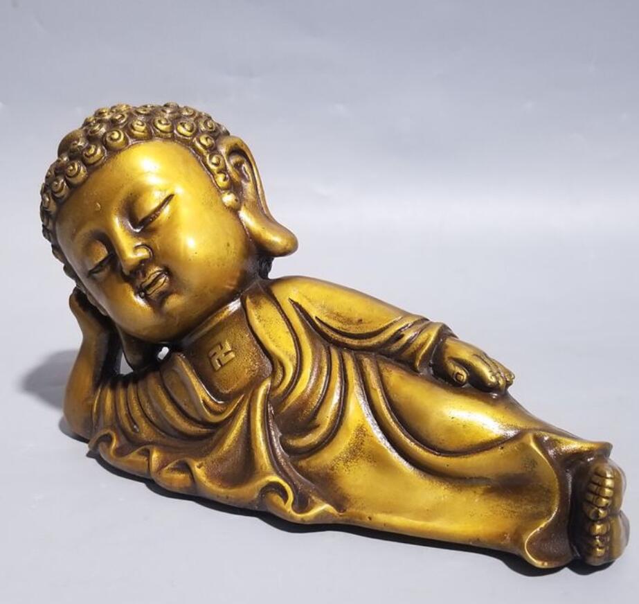 

Pure copper crafts Buddha statue copper statue of reclining Buddha Buddha home furnishings wholesale and custom-made