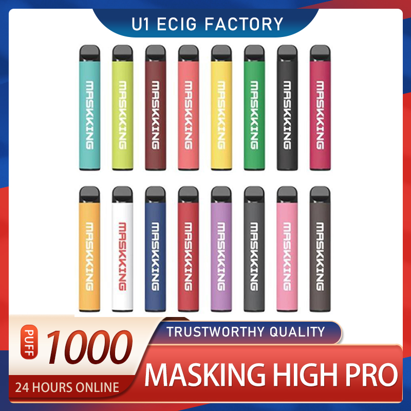 

Masking High Pro 1000 puff E Cigarettes Disposable Vapes Pod Device 650mAh Battery 3.5ml Tank PK BangXXL Air Bar Plus Kits Stick Portable Vape Gunnpod Elf Geek