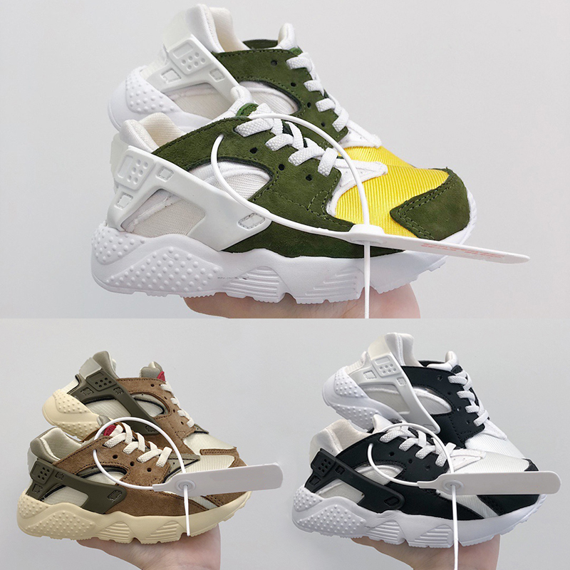 

Desert Oak Infants Little Kids Stvssy x Huaraches Running Shoes Varsity Maize-Ivory Children Baby Sneakers Hurache Athletic Trainers Sport Shoe 23.5-35