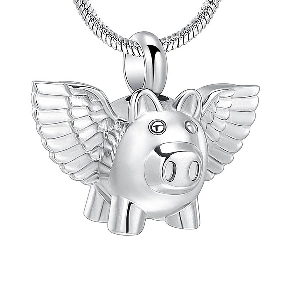 

Cremation Jewelry Winged Pig Pendant Urn Necklace Memorial Ash Souvenir Grandmother/Grandpa/Dad/Mom/Sister/Son