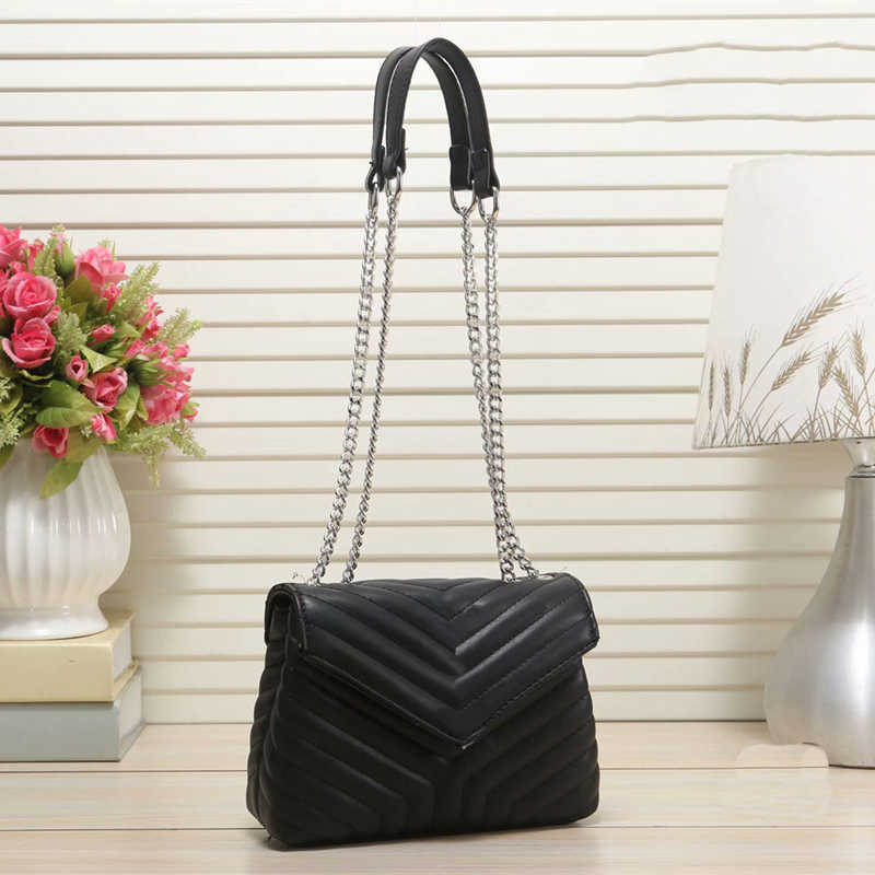 

Designer Bags shoulder Bag Ladies luxury Crossbody Gold and sliver chain Fashion genuine leather high-capacity multi-style With the original, Black silver chain