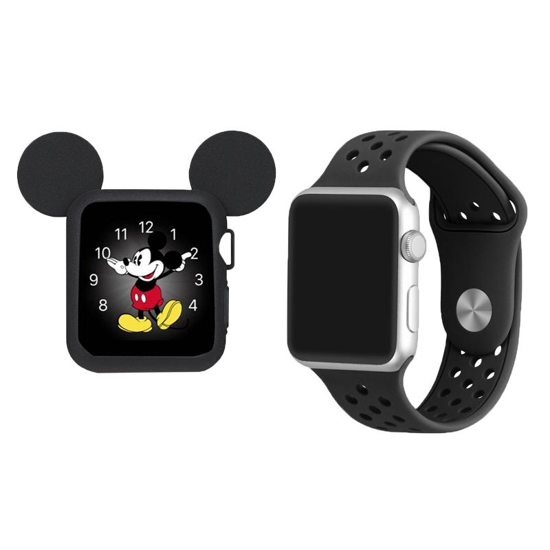 Bandes de montre Senxi Sport Strap + Bande de boîtier 38/42 mm Bracelet Silicone Watchband + Cas de protection 3/2/1 Ceinture de poignet