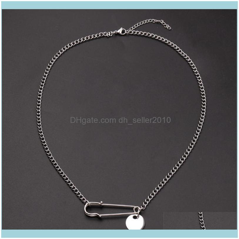 

Necklaces & Pendants Jewelryround Big Pins Hip-Hop Necklace Fashion Collar Jewelry For Men Women Design Of Personality Roll Motorcycle Chain