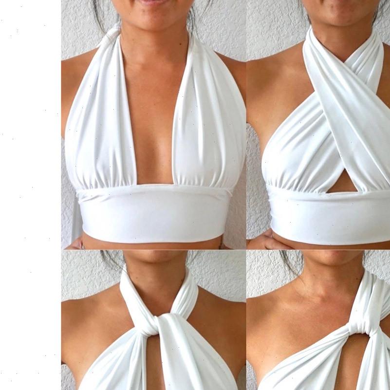 

multipurpose halter womens tanks neck backless strap short camisoles solid versatile summer crop club wear, White