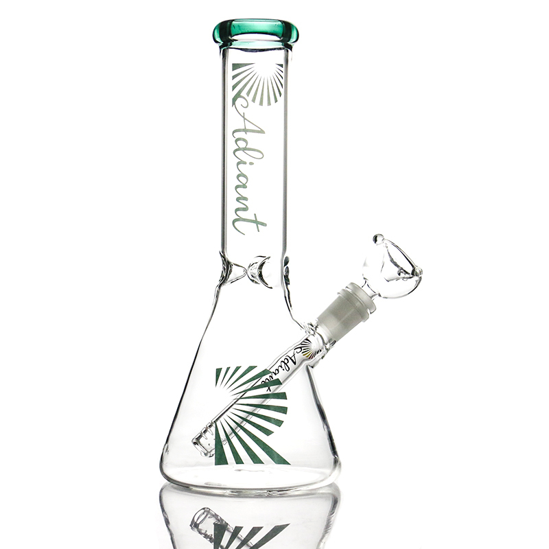 

Hookahs beaker bong 10.8in Small thick water pipe with 14mm glass bowl 4in downstem for smoking