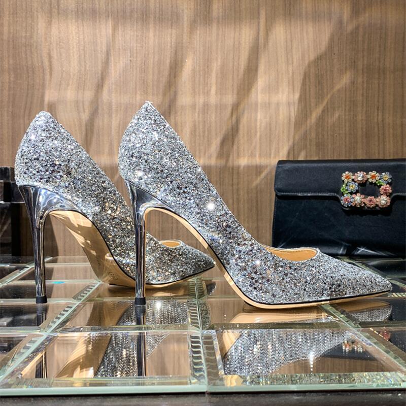 

dress shoes sapatos de salto alto femininos clÃ¡ssicos luxo bombas apontou do do pÃ© prateado glitter stiletto para mulher casamento psvr, Black