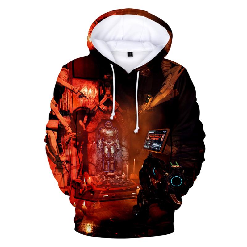 Sweats à capuche masculine Sweatshirts Game Doom Sweat à capuche 3D Eternal Men / femmes Fashion Harajuku Print Sweatshirt